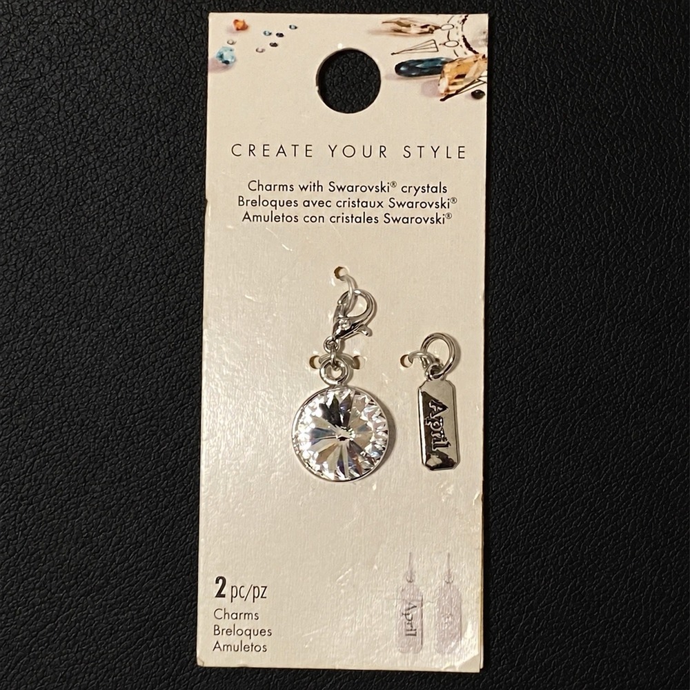 Swarovski Crystal April Birthstone Charms Create Your Style 2pc Set 30041108
